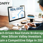 Business professional analyzing real estate data on computer with Magnify Equity branding